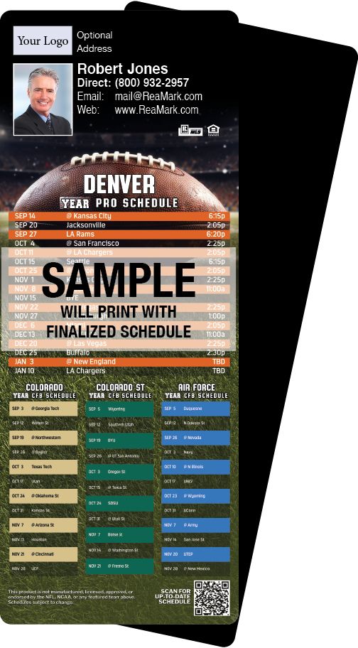 Football Schedules | ReaMark Real Estate Magnets